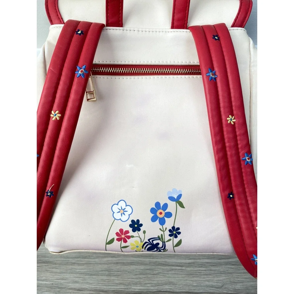 Boxlunch Our Universe Marvel Spider-Man Floral Mini Backpack Cream Red Universal
